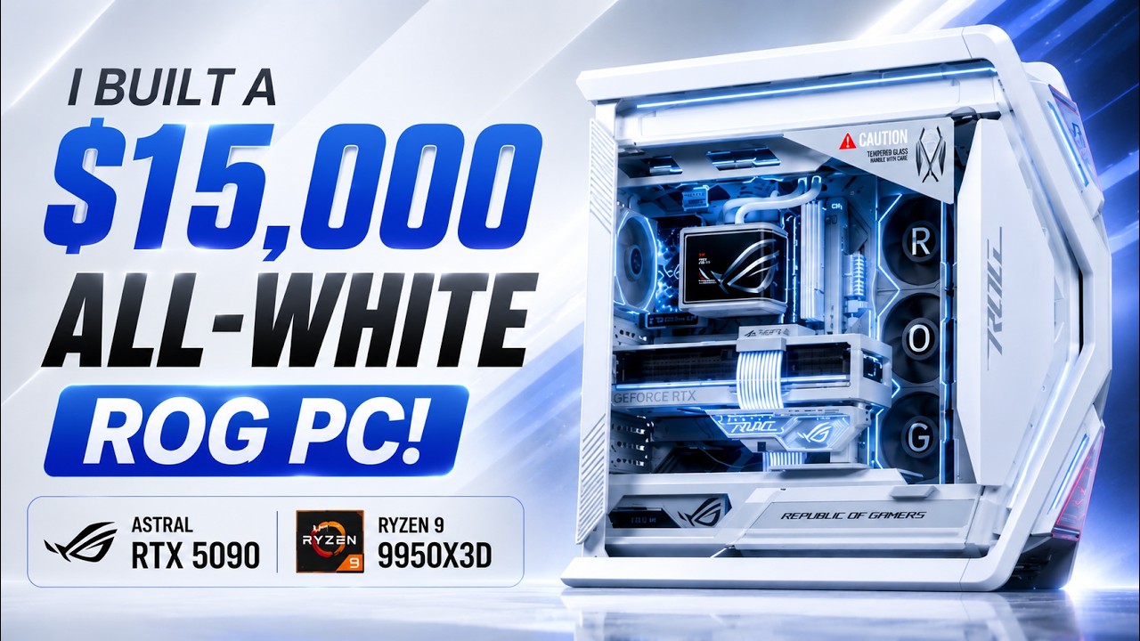 I Built a $15,000 ALL-WHITE ROG PC! | ASUS ROG ASTRAL RTX 5090 | Ryzen 9 9950X3D in Hyperion GR701