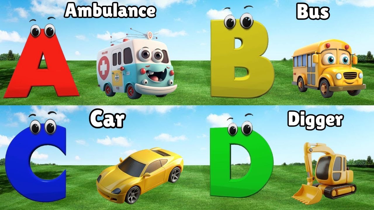 ABC Song Phonics, Transportation Song, ABC Song, Alphabet Educational Song A to Z for kids