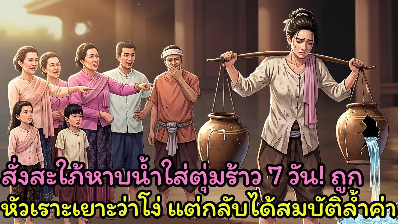 แม่ผัวบังคับสะใภ้หาบน้ำใส่ตุ่มร้าว 7 วัน ทั้งบ้านหัวเราะเยาะ จนเห็นสิ่งที่ระยิบระยับที่ก้นตุ่ม!