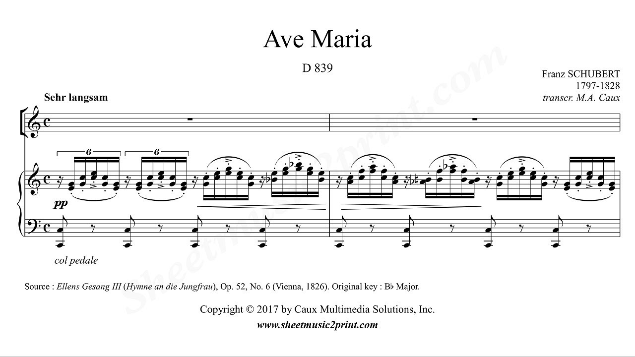 Schubert : Ave Maria - C Major