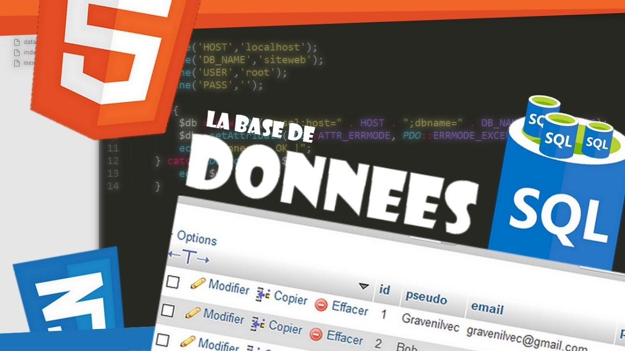 LA BASE DE DONNEES - CREER UN SITE WEB ? #7