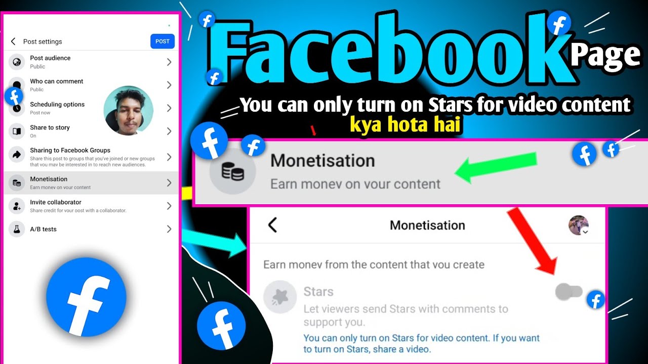 You can only turn on Stars for video content | If you want to turn on Stars, share a video Facebook 