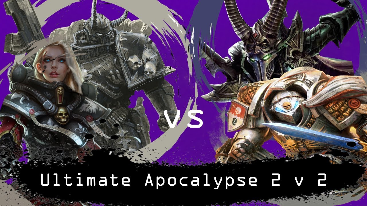 Dawn of War  Ultimate Apocalypse 2 v 2 Deamon Hunters, Dark Eldar vs Chaos, Sisters of Battle