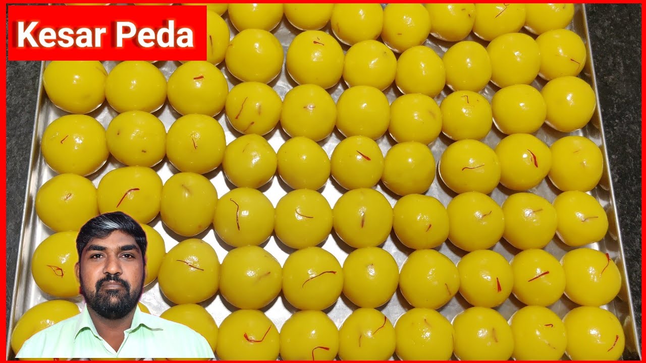 Kesar Peda Recipe | How to Make Milk Kesar Peda Sweet Recipe in Tamil