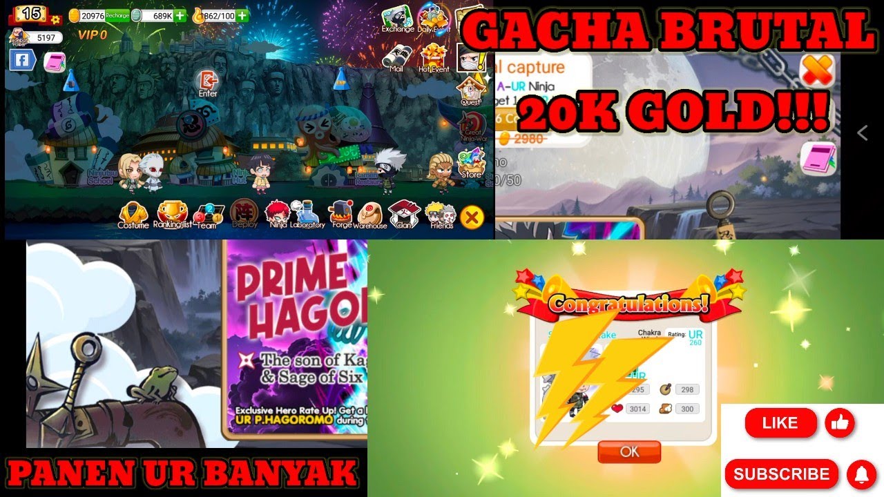 GACHA BRUTAL 20 RIBU GOLD NINJA HEROES NEW ERA!!! DAPET BERAPA UR YAAA???