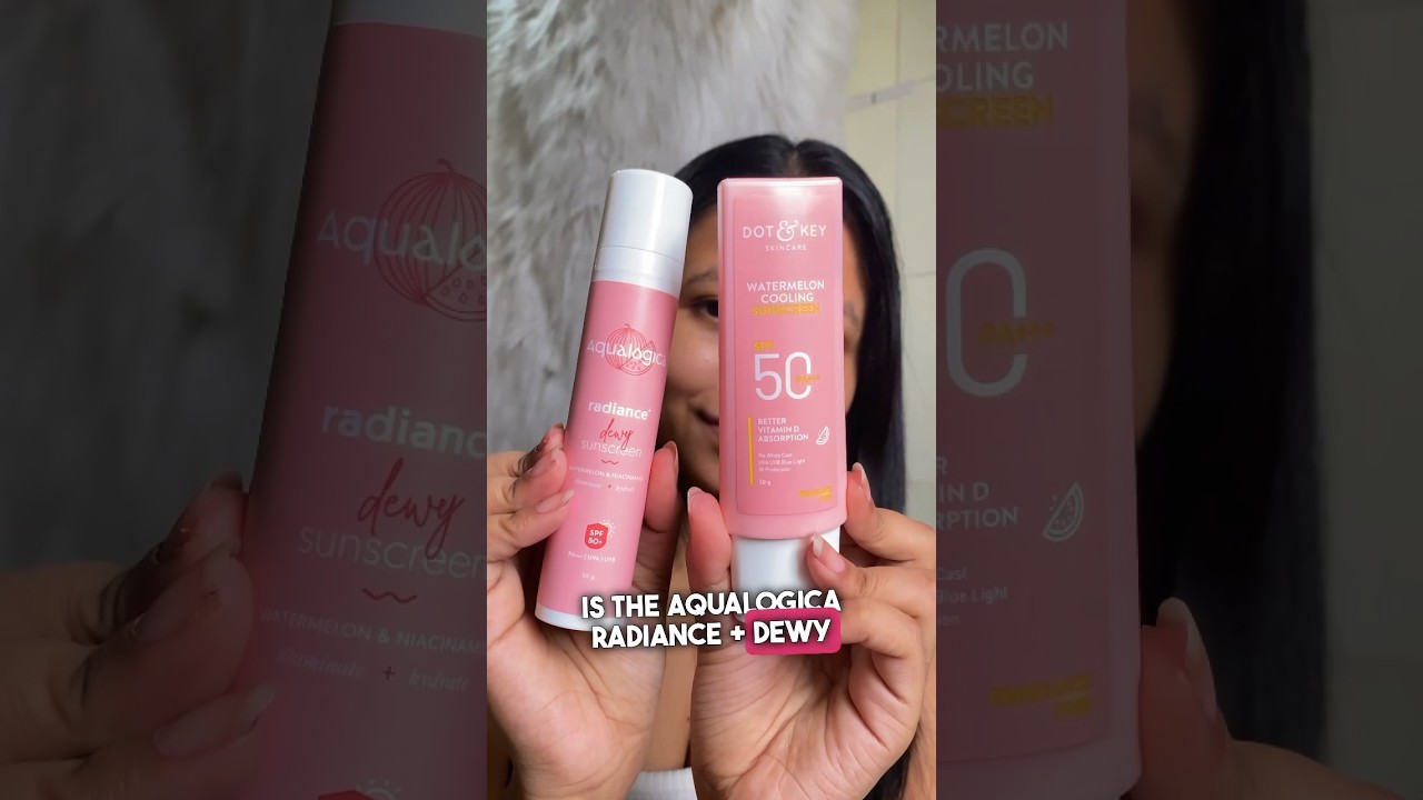 I tried two VIRAL sunscreens | Aqualogica Radiance+Dewy Sunscreen or Dot & Key Watermelon Sunscreen