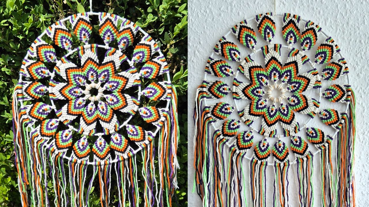 Macrame Mandala Dream Catcher Peacock Pattern 🦚