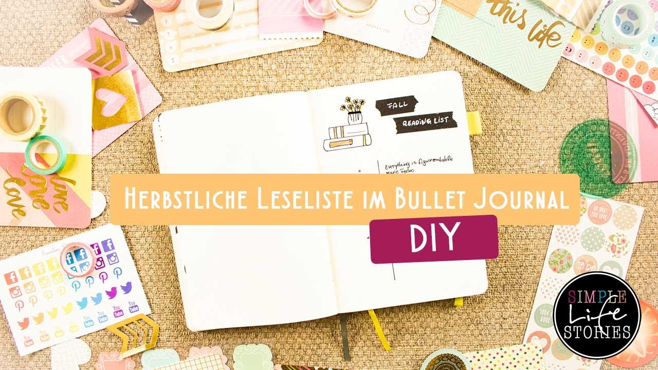 Herbstliche Leseliste mit Washi Tape f&uuml;r dein Bullet Journal