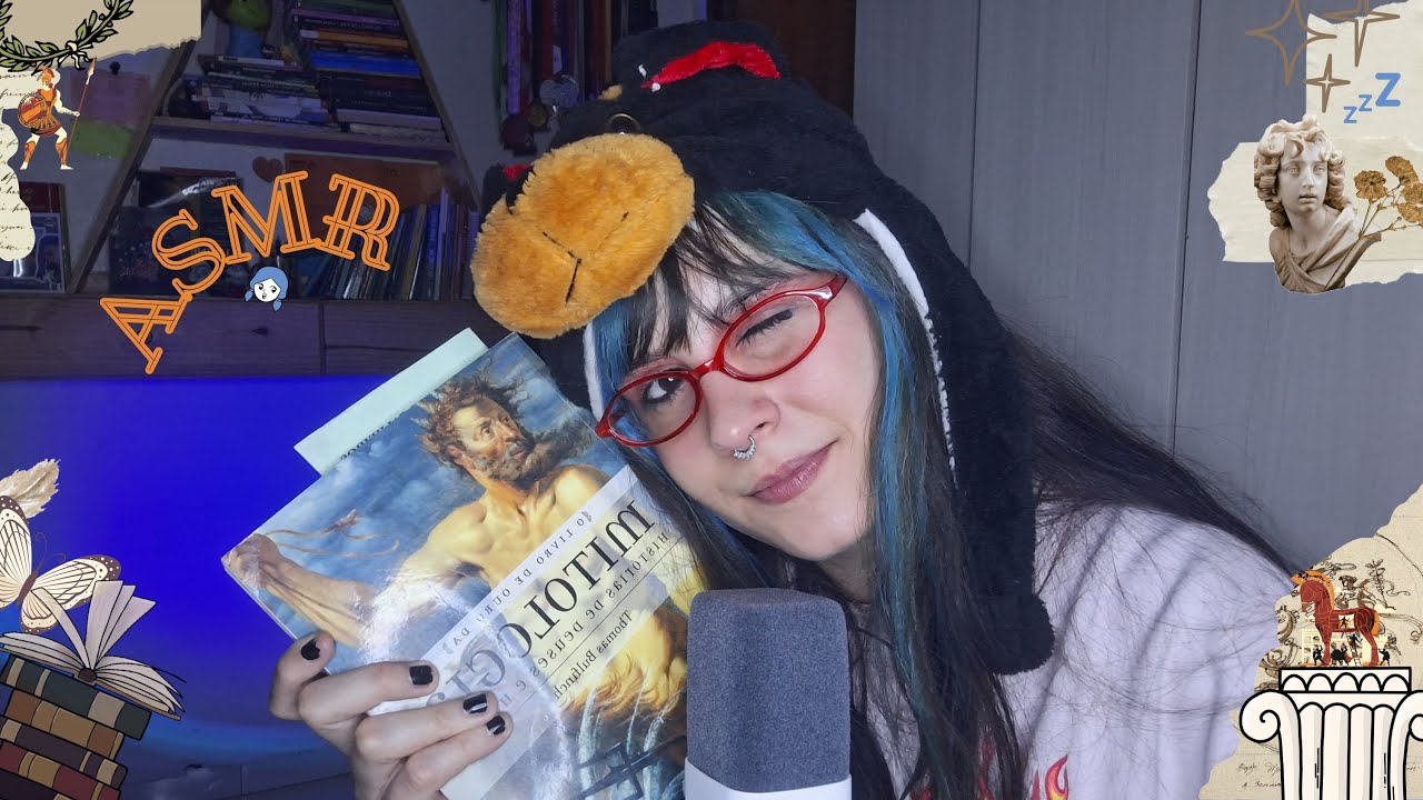 💙ASMR| LENDO e CONVERSANDO at&eacute; VC MIMIR (com som de chuva)💤 - agathablueasmr🎧 #asmr #relax