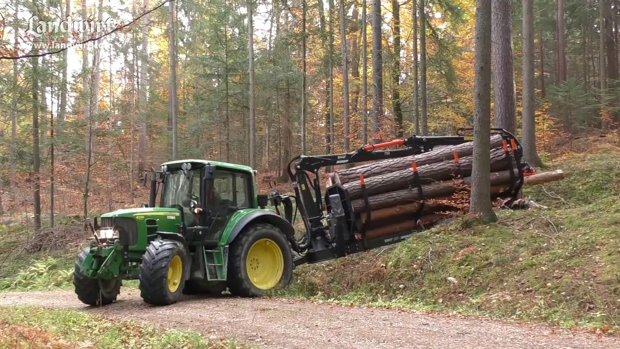 Forest trailer BMF 12T2 with Forest crane BMF 750