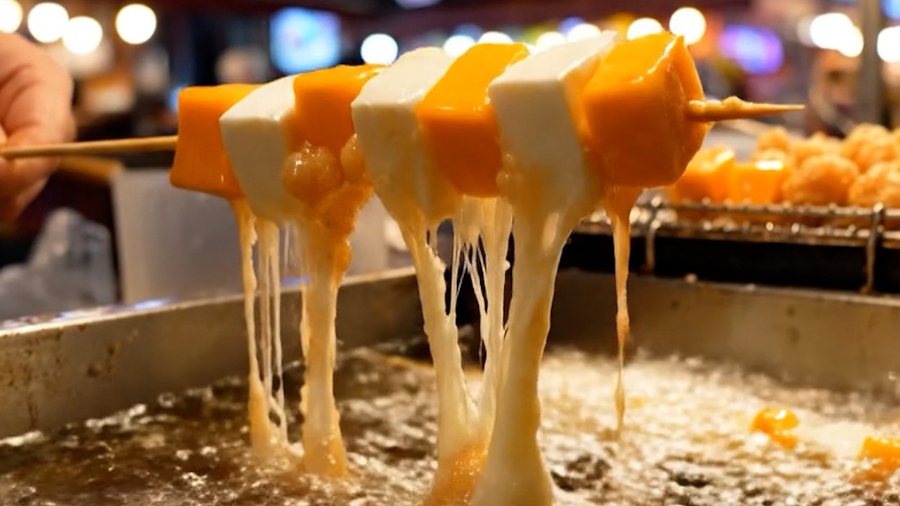 AI ASMR | Melting Cheese Fried Skewers – Oddly Satisfying Food ASMR