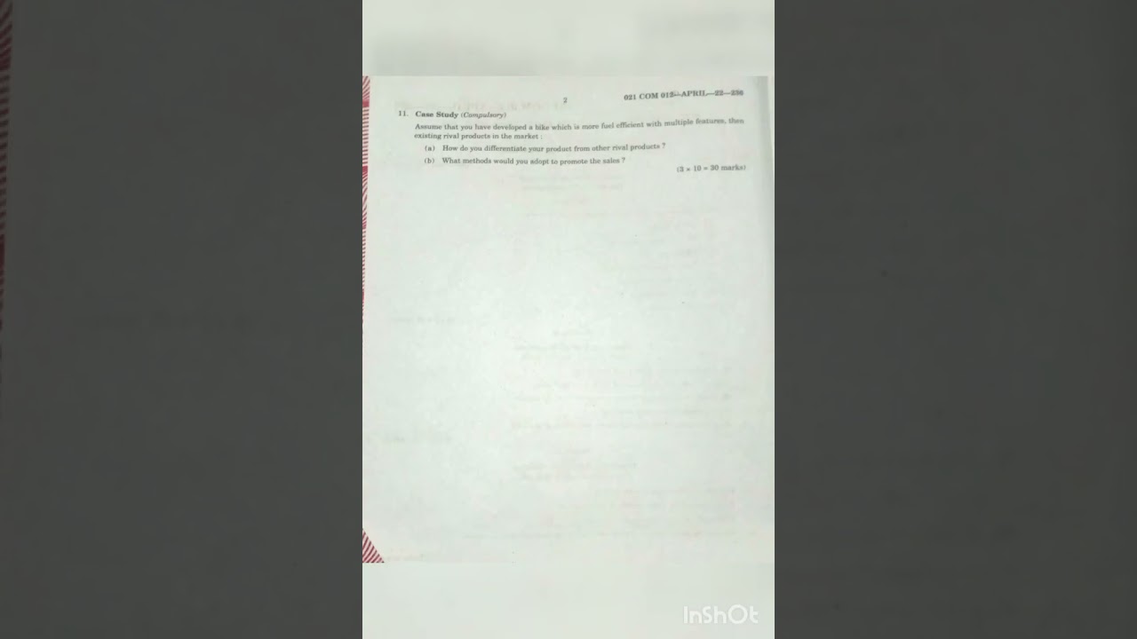 #B.com # KUD # Prinples Of Marketing # Privious Questions Papers# 1 semester