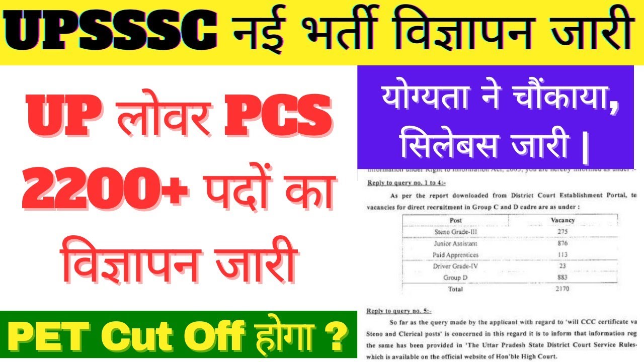 Lower Pcs का विज्ञापन जारी | Lower PCS Vacancy 2026 | UPSSSC Latest News | Upsssc New Vacancy 2026