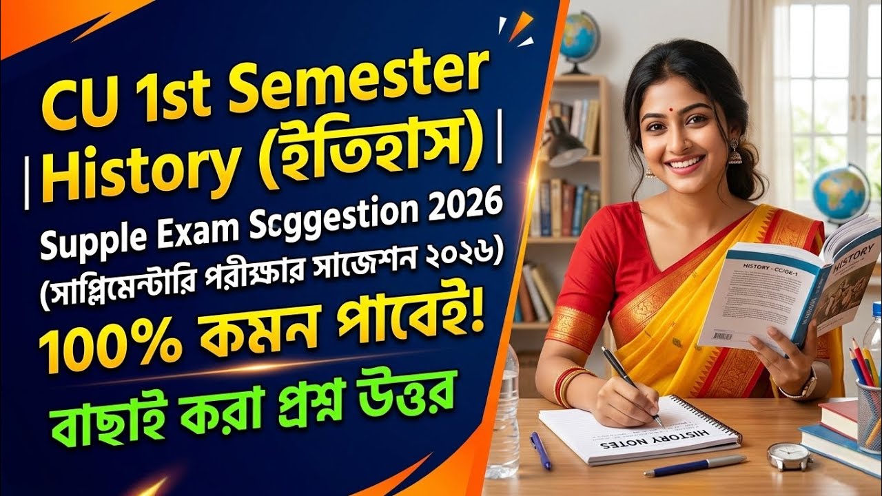 CU 1st Semester History General Supple Suggestion 2026 || Cbcs CC-1 Suggestion 2026 || GE-1 History