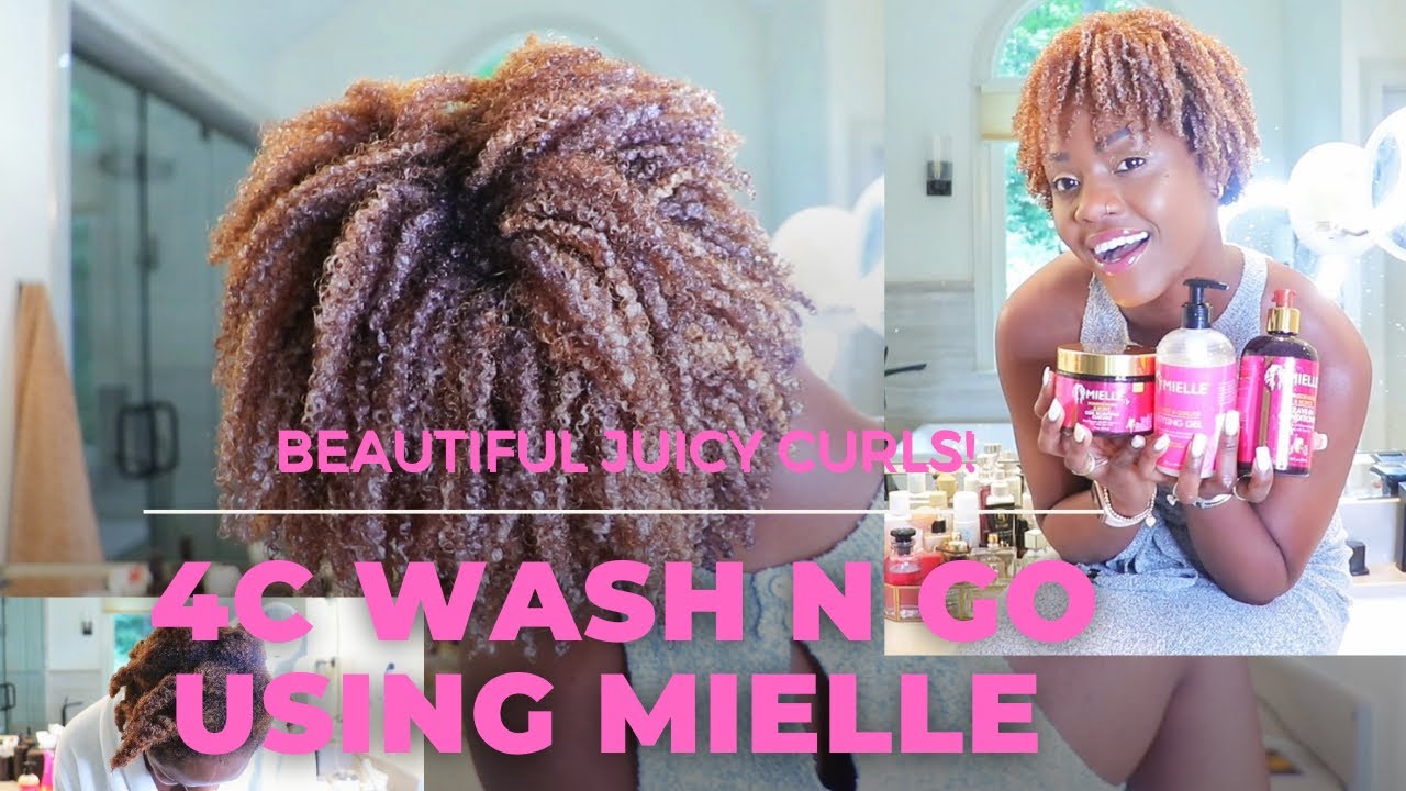 MIELLE ORGANICS WASH & GO ON 4C HAIR - Step by step tutorial for beginners | Soft juicy curls fast