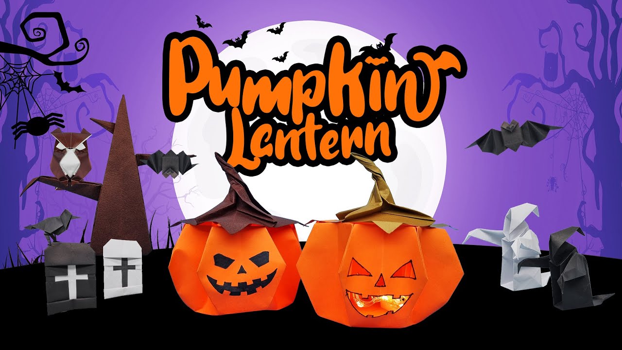 Серия оригами на Хэллоуин 🎃 Тыквенный Фонарь 🎃 Фонарики Джека 🎃