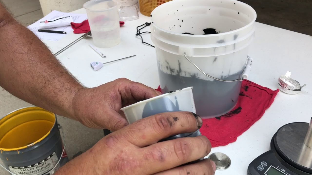 Asphalt Emulsion Density Sealcoat Testing