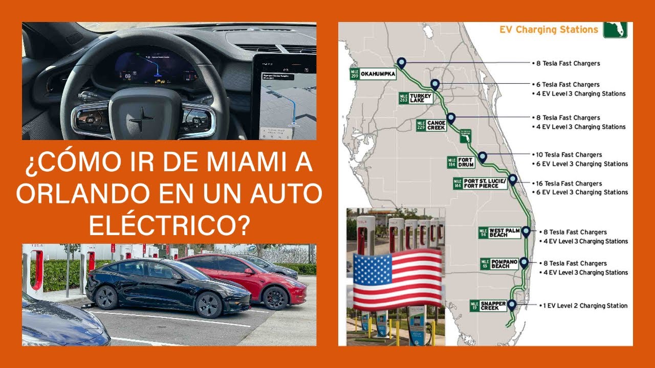 ¿CÓMO IR EN UN AUTO ELÉCTRICO DE MIAMI A ORLANDO?