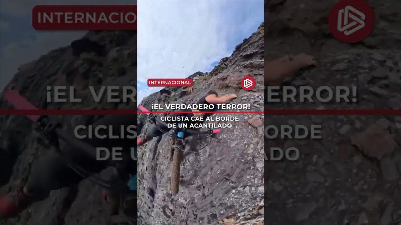😱🚲 Ciclista cae al borde de un acantilado y se salva de milagro