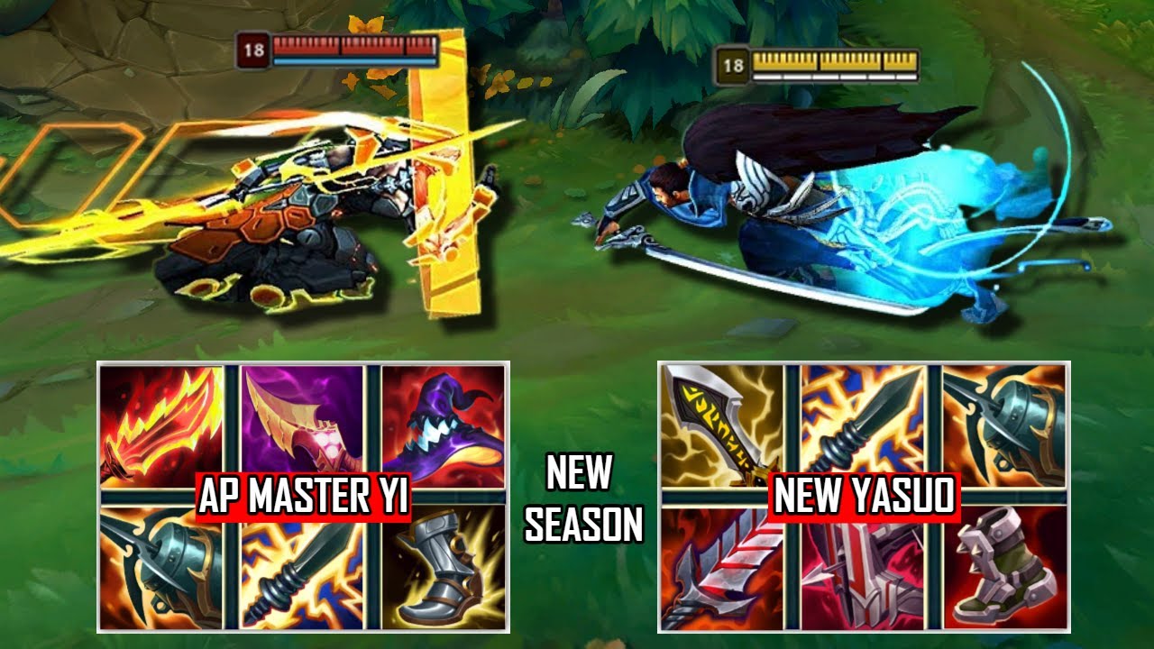 AP MASTER YI vs YASUO FULL BUILD FIGHTS (MID SEASON) & Best Moments!