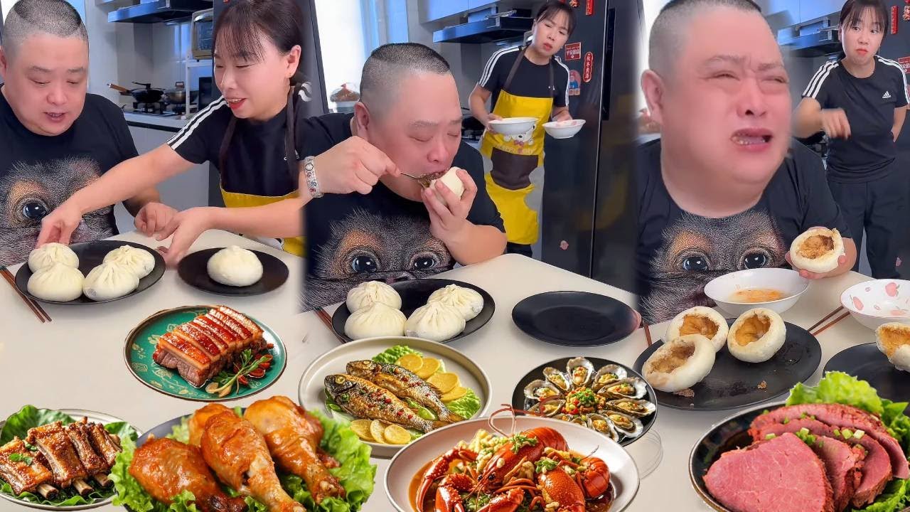 小氣老公有四個包子還不滿足，另外偷吃了包子餡，我讓他只能啃包子皮【胖嫂美食】
