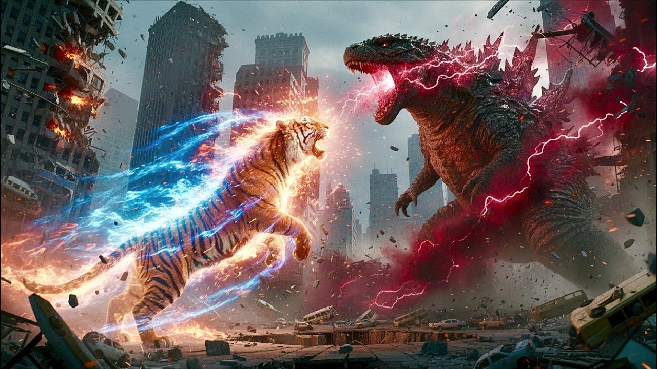 MYSTICAL LASER BLOWING TIGER VS KAIJU MONSTER | THE CITY WAS DESTROYED IN A FLASH!
