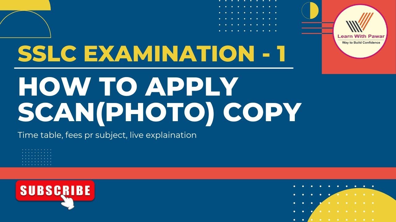 SSLC Examination - 1 | Photo Copy | Scan Copy | How to Apply | Last date to Apply Scan Copy |