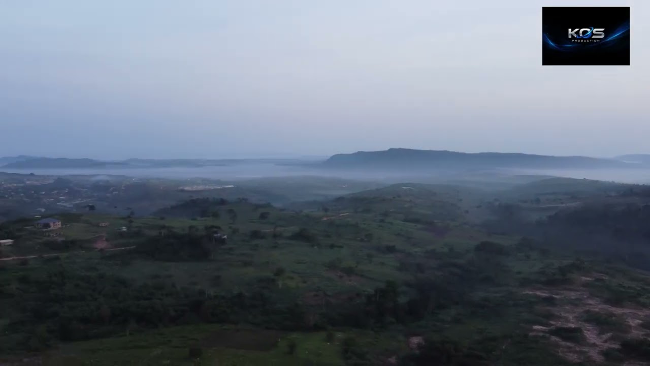 Aerial View of Lush Green Mountains 