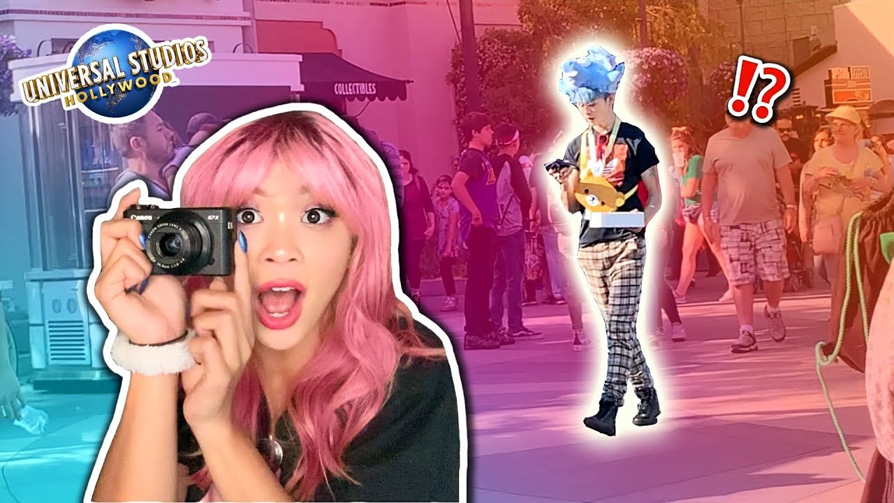 SPYING ON MY BOYFRIEND TO SEE WHAT HE DOES AT UNIVERSAL STUDIOS!