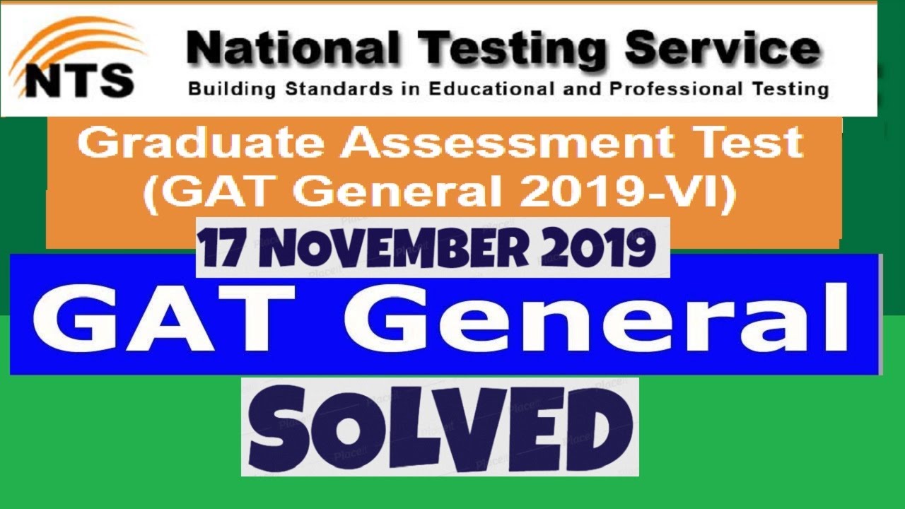 NTS GAT General November 2019 | SOLVED Original Paper |
