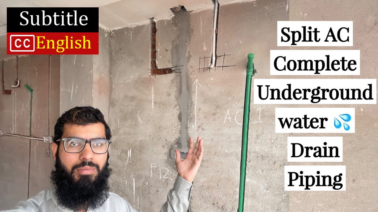 Split AC water 💧 Drain underground piping best way [English Subtitle] | Fully4world