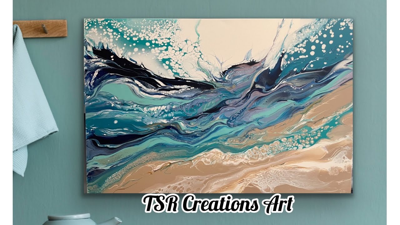 24x36” PEARLS without even trying! Ocean inspired pour. 
