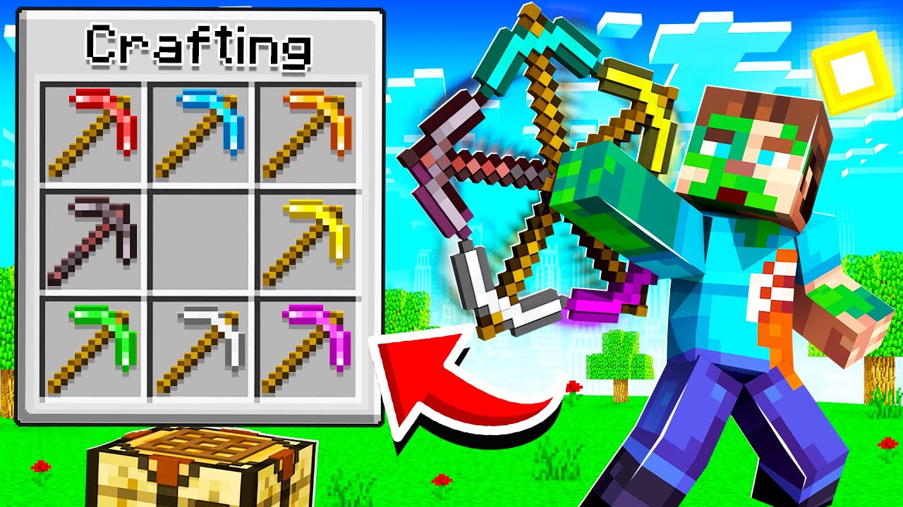 COMBINING EVERY PICKAXE IN MINECRAFT! (Multi Tool)