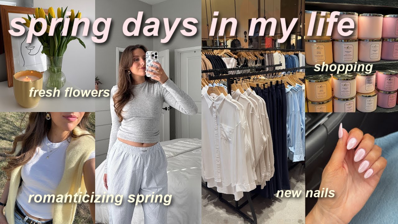 SPRING VLOG 🌷 shopping, trader joe's haul, new nails, buying flowers, spring candles, & more!