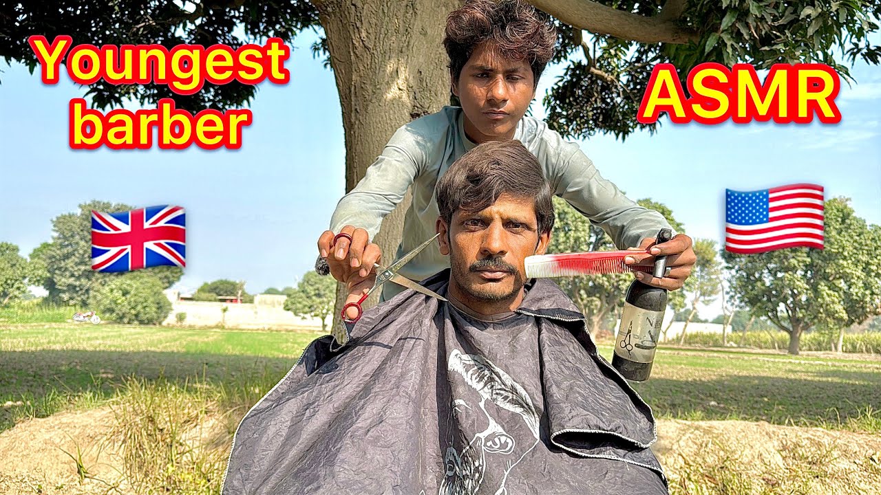 ASMR new youngest barber 💈 in the world Amazing haircut ASMR 