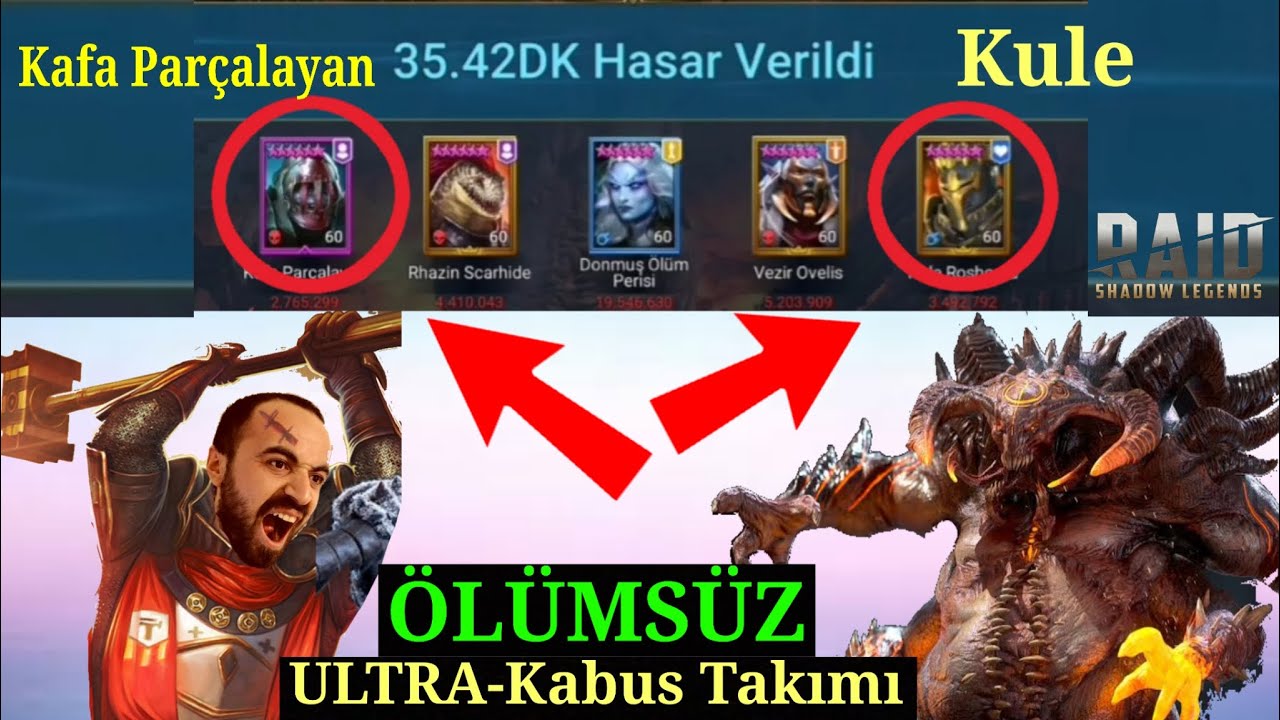RAID: Shadow Legends Türkçe | ÖLÜMSÜZ Ult - Kabus Boss Takımı (KULE ve KAFA PARÇALAYAN ile)