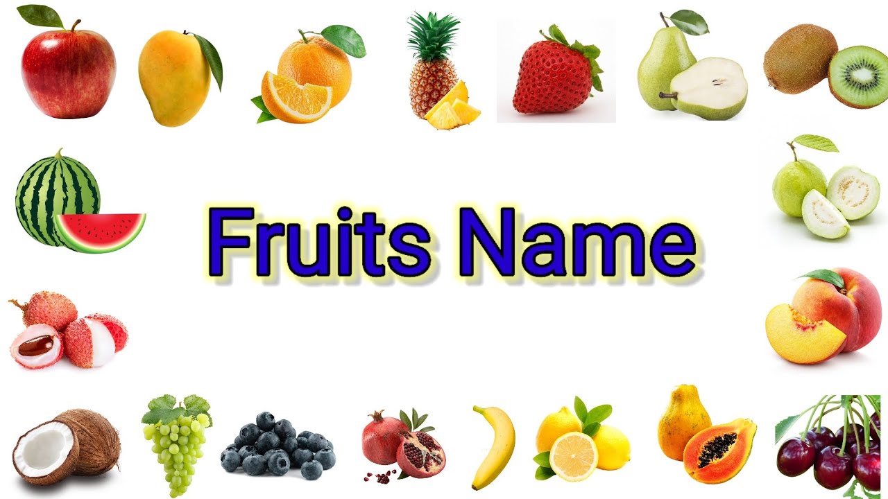 Fruits name | Learn Fruits with Examples | फलों के नाम | Fruits name in English with @KidsABC&123