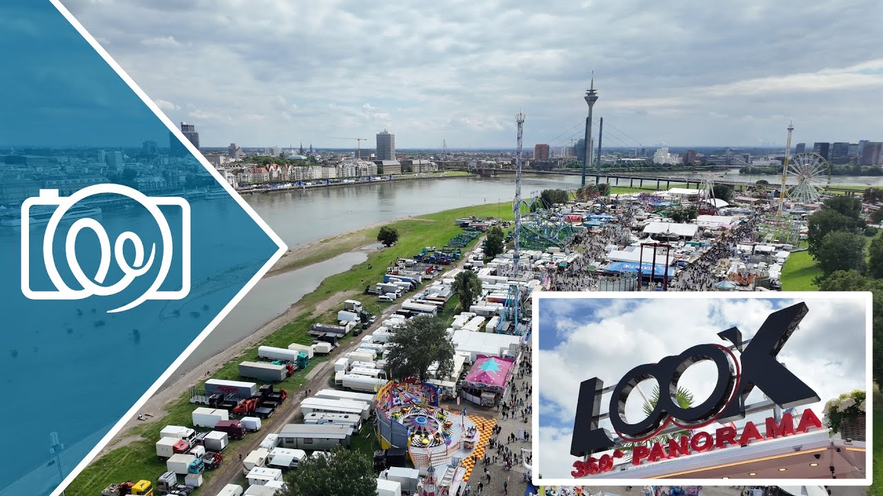 Look 360° - Panorama (Skylift) - NEUHEIT @ Rheinkirmes Düsseldorf 2024 - 4K Onride / POV Video