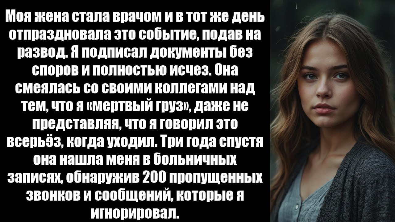 Моя жена стала врачом и отметила это, подав на развод в тот же день. Три года спустя…