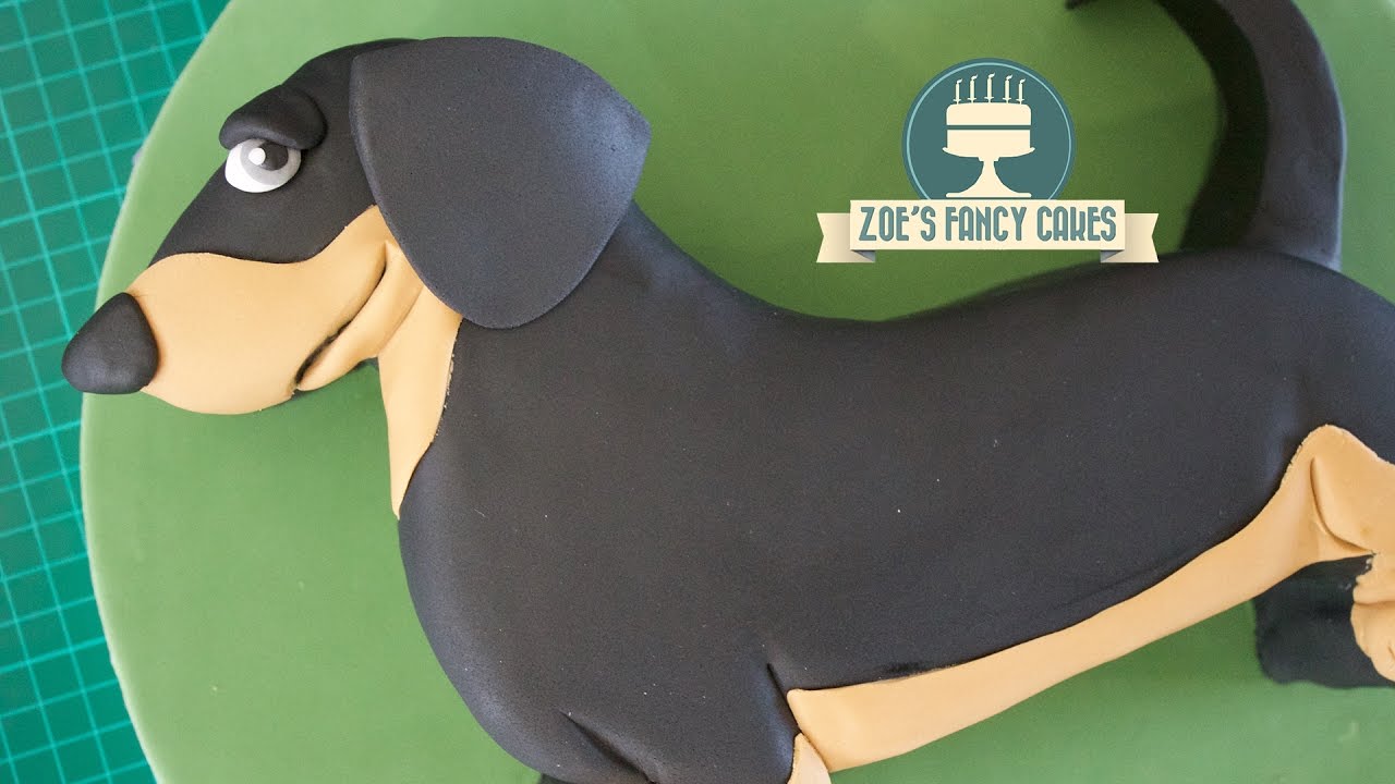 Такса, колбаса, собака, простой 3D торт для собак