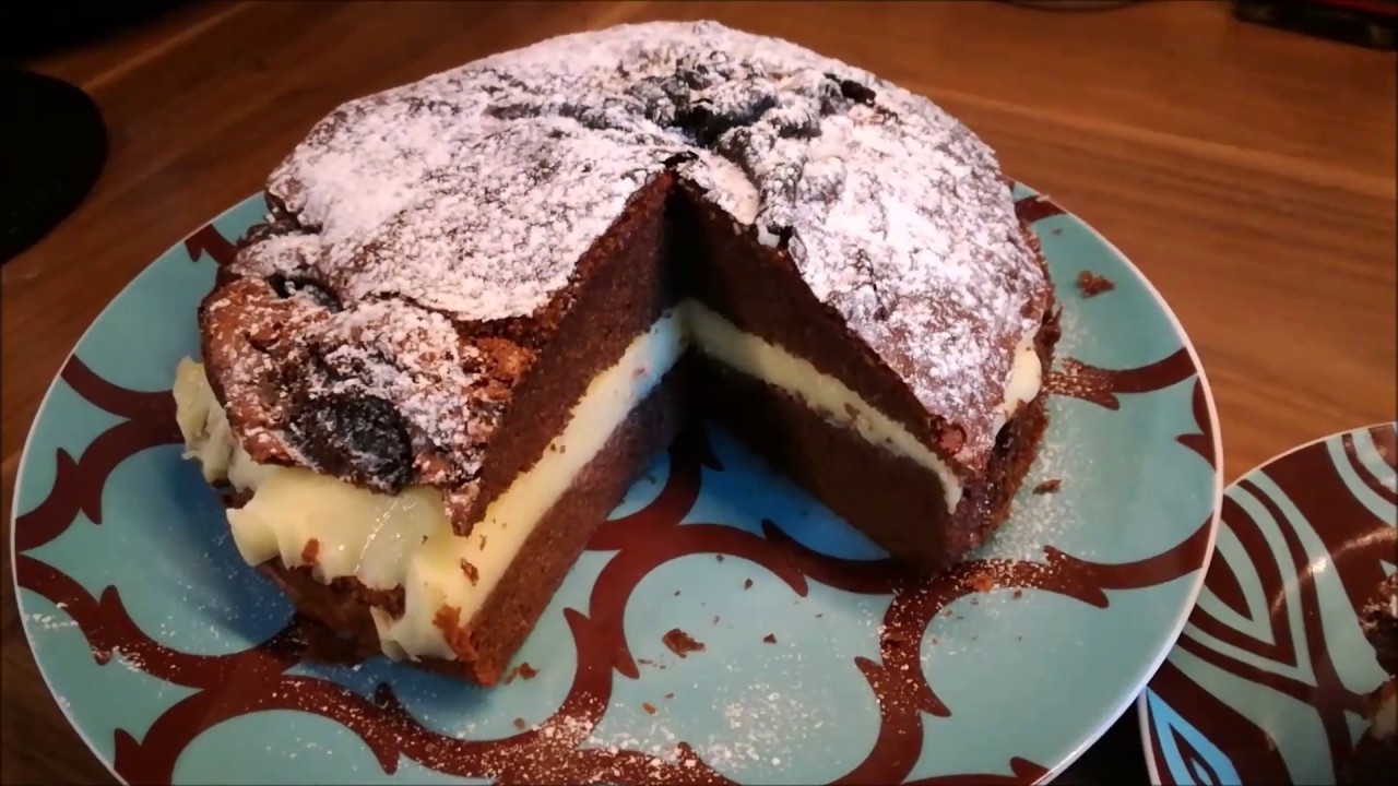 Nutella-Kuchen mit Vanillepudding