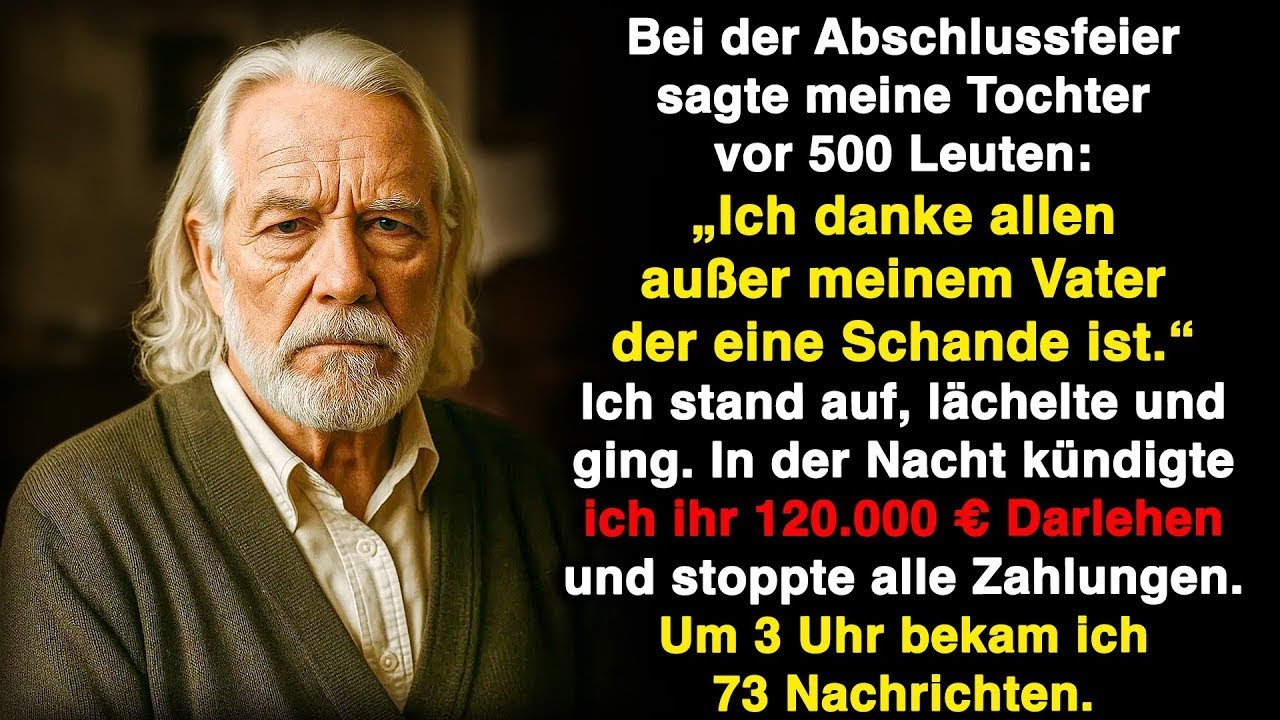 Bei der Abschlussfeier sagte meine Tochter Ich danke allen, außer meinem Vater!