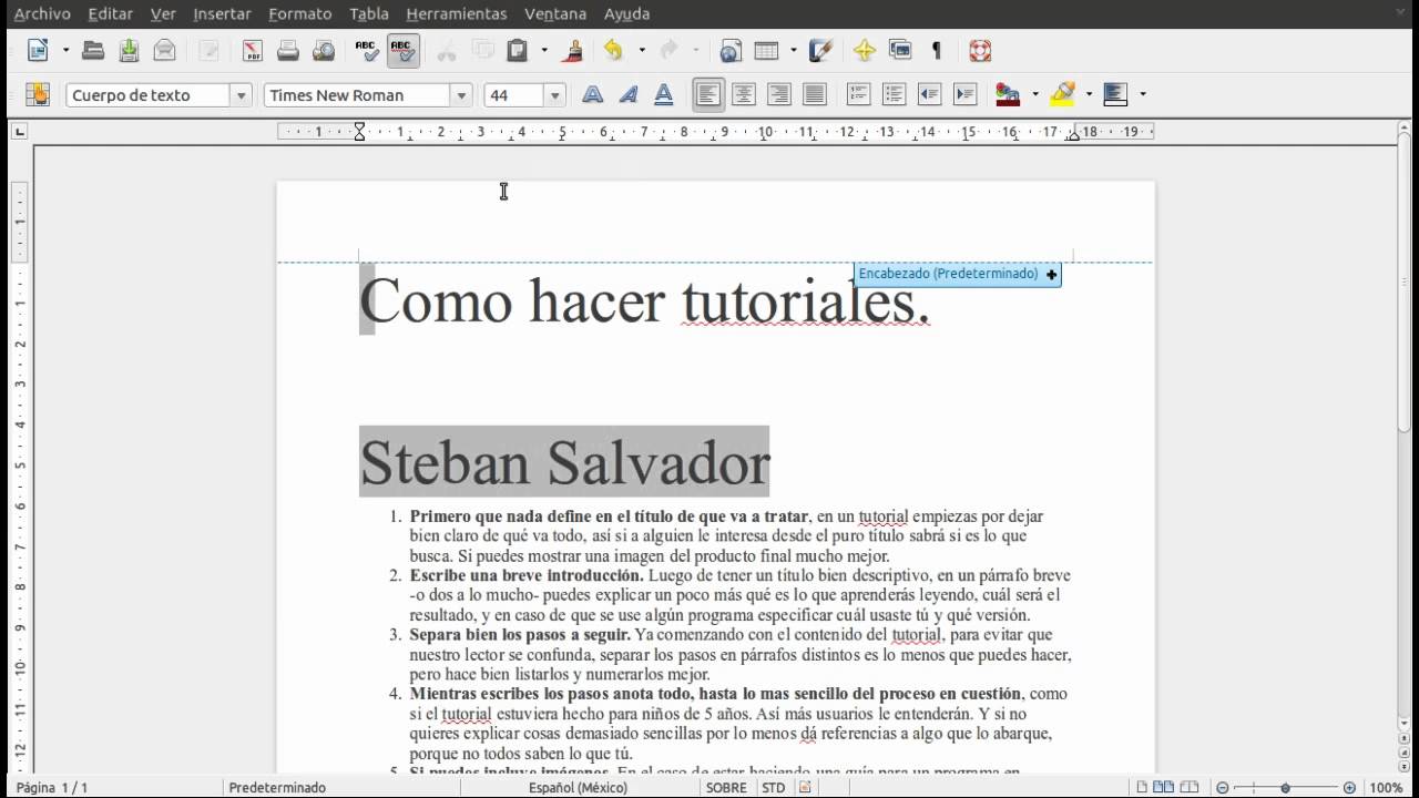 Campos en LibreOffice Writer