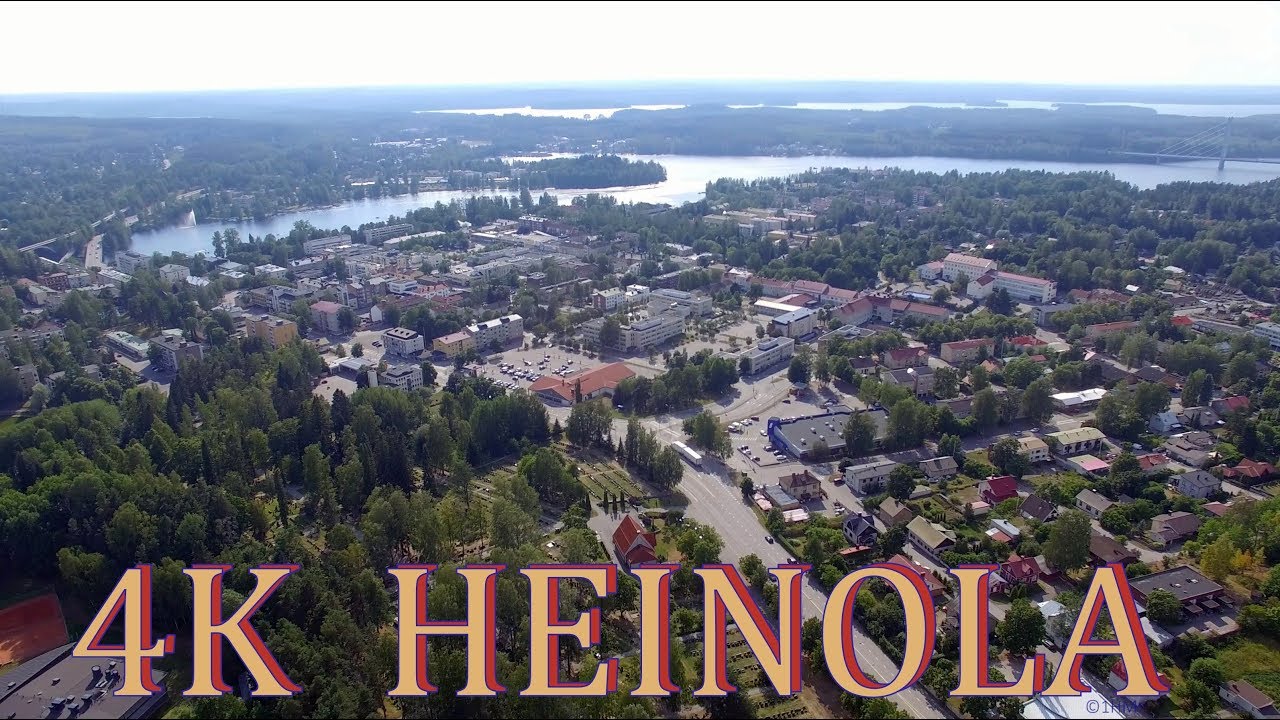 Heinola & T&auml;htiniemen silta 4K Finland from air