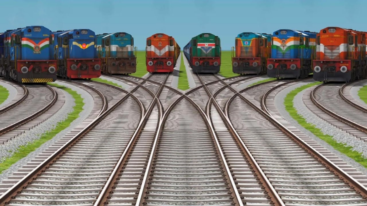 Indian Train Crossing On Bumpy Daimond || At Railroad Tracks Beamng Vs Simulator ☘️