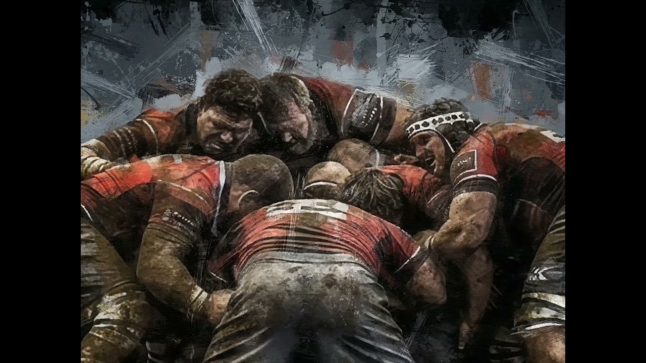 Rugby Chaos Unleashed: Expressionist Canvas Fine Art Print Poster, Rugby Fanatic Gift