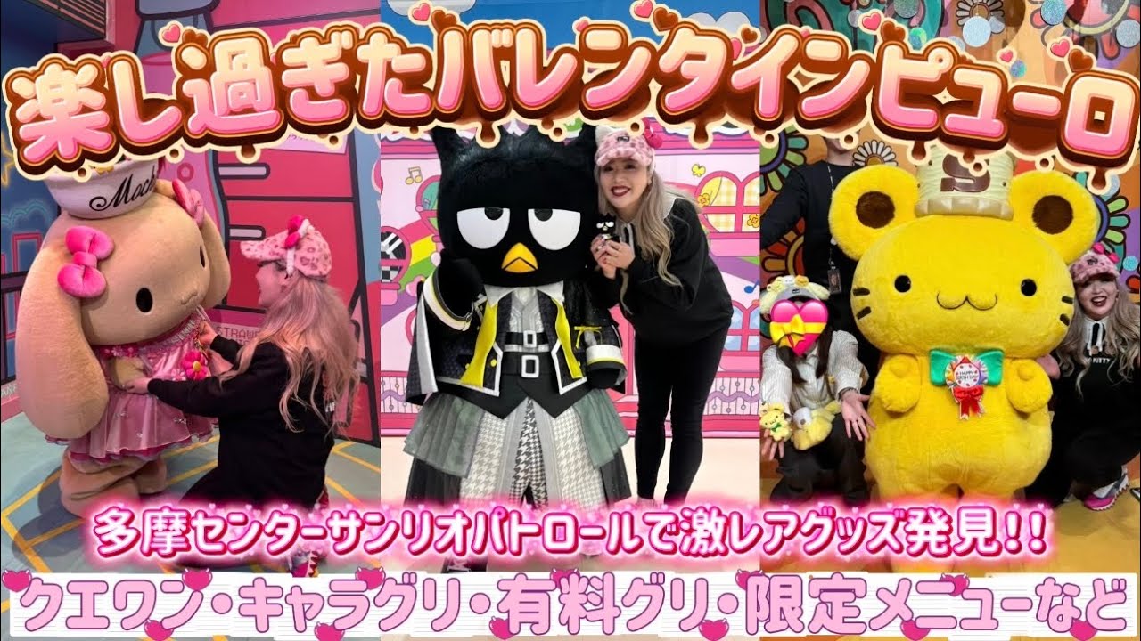 【バレンタイン💝】ガラガラ過ぎたサンリオピューロランドを1日完全密着🌈多摩センターサンリオパトロールで超激レアグッズ見つけまくって爆買いし過ぎて破産した💸