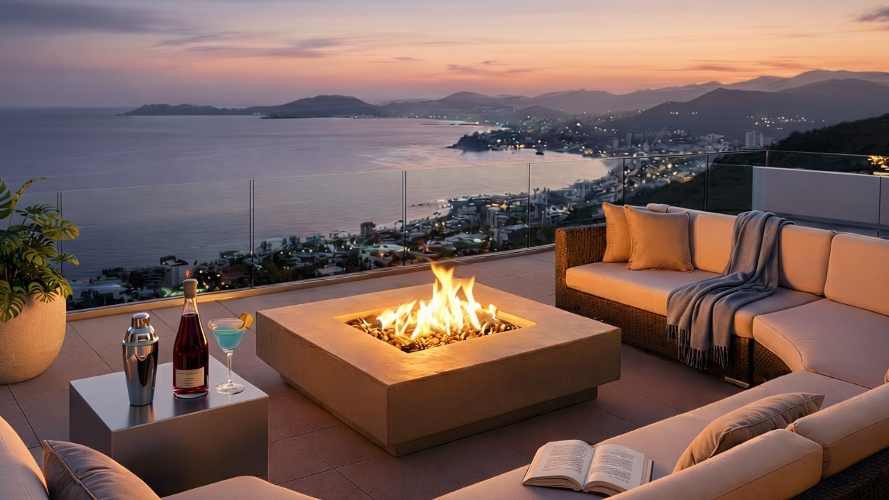 Cozy Sunset Balcony  Soft Jazz