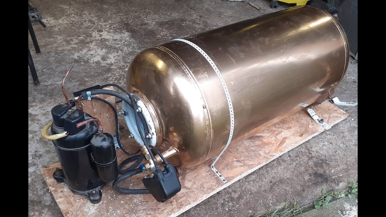 DIY  Make a air compressor/air conditioner and hot water tank!