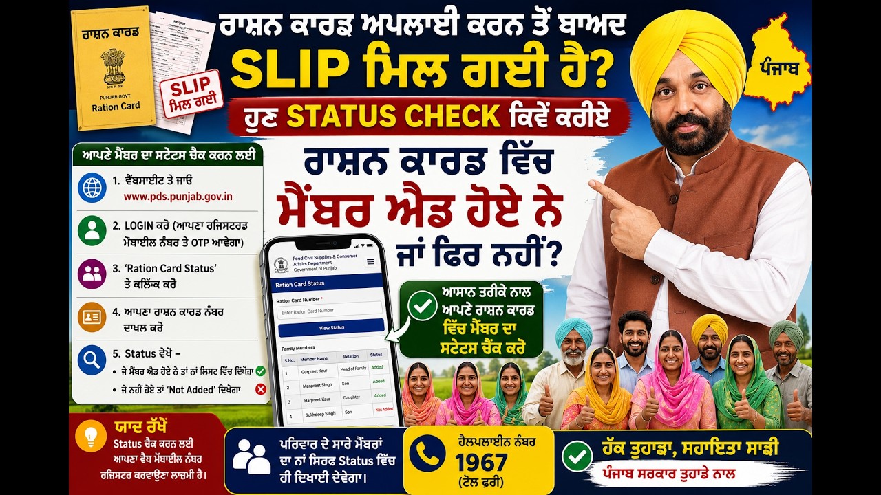 Rashan Card Apply Ka Status Kaise Check Kare 2026 | Punjab Ration Card Status Check Online